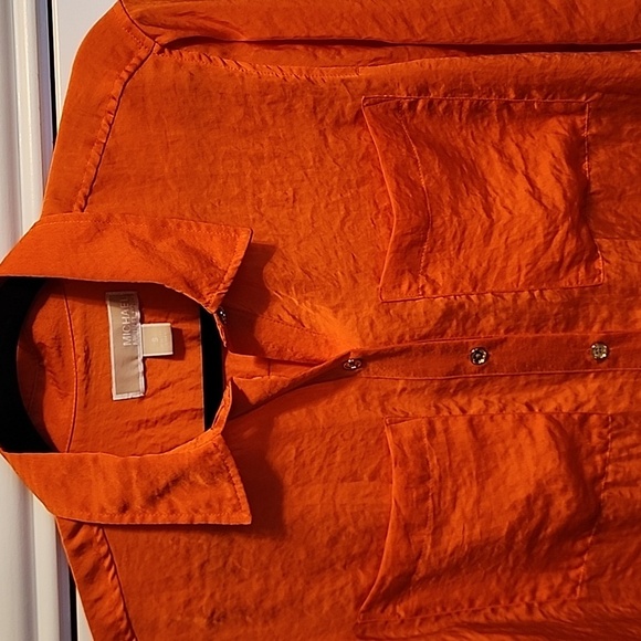 Micheal Kors Orange Button-Up Blouse - Picture 6 of 8